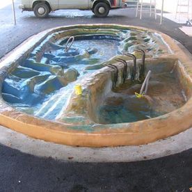 Wir beschichten Kunstwerke (Murecker Stadtbrunnen)... 